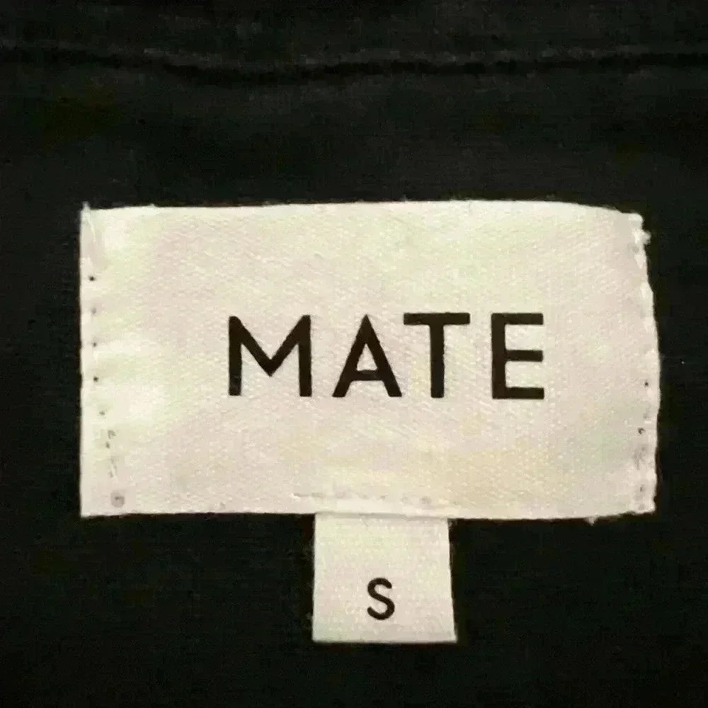$248 Mate The Label 100% Organic Linen Black Long Sleeve Jumpsuit Small Natural — image 7 of 8